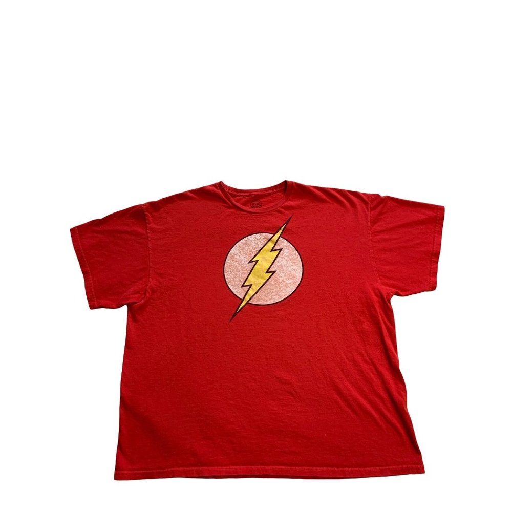 DC Comics The Flash Tee Shirt Red Short Sleeve Distressed Logo Size 3X